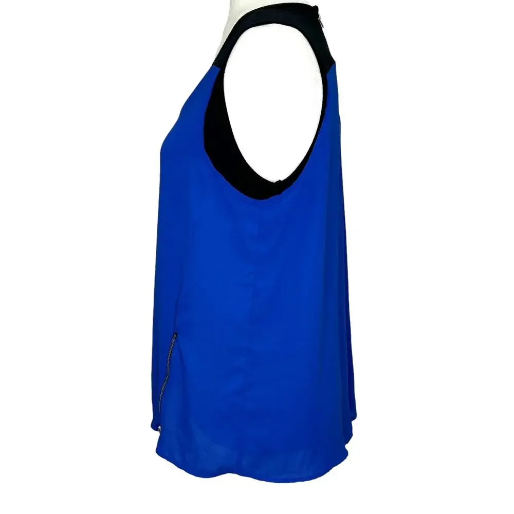 Green Envelope Royal Blue Black Color Block Layered Tank Top - Picture 4 of 9